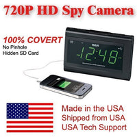 100% COVERT - Spy-MAX Secure Guard HD 720p Clock Radio Covert Hidden Spy Camera -USB port for charging iPhones, iPods, iPads is easy to place anywhere and RECORD HD Video Evidence to SD Card as needed