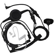 Load image into Gallery viewer, TENQ Military Tactical Throat Mic Headset Earpiece with Big Finger PTT for 2 Two Way Radio Walkie Talkie 1 Pin Jack Motorola Talkabout

