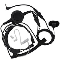 TENQ Military Tactical Throat Mic Headset Earpiece with Big Finger PTT for 2 Two Way Radio Walkie Talkie 1 Pin Jack Motorola Talkabout