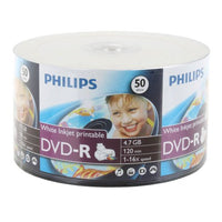 600-pk Philips 16x DVD-R White Inkjet Hub Printable Blank Recordable DVD Disk