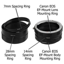 Load image into Gallery viewer, Fotodiox Pro Macro Extension Kit with LED Ring Light 48a for Extreme Macro Compatible with Canon EOS EF/EF-s Cameras
