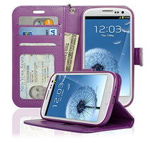 Load image into Gallery viewer, Navor Samsung Galaxy S3 Deluxe Book Style Folio Wallet Case (Purple)
