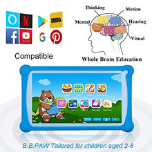 Load image into Gallery viewer, Kids Tablet, B.B.PAW 7 inch 16GB WiFi Android 9.0 GMS Certified Tablet for Kids with Pre-Installed Professional Educational Games, Teaching in English and Spanish and with Protective Case-Blue
