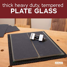 Load image into Gallery viewer, Plate Glass Sharpening System (COARSE) 9 7/8 wide x 11 13/16 long 5/16 Thick Glass Plate, Aluminum Honing Guide, 8 Sheets of Sticky Back (PSA) Sandpaper and One Non Slip Washable Rubber Mat

