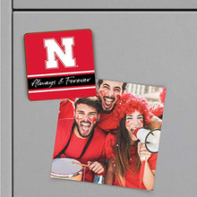 Load image into Gallery viewer, University of Nebraska Cornhuskers Always and Forever 2.75 x 2.75 Wood Magnet
