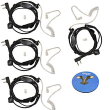 Load image into Gallery viewer, HQRP 4-Pack Acoustic Tube Earpiece PTT Throat Mic Headset for Kenwood KPG27D / KPG29D / KPG48D / KPG49 / KPG55D / KPG56D / KPG62D / KPG66D + HQRP Coaster
