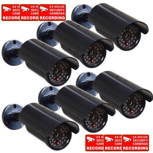 VideoSecu 6 Pack Fake Security Cameras Dummy IR Infrared LED Light CCTV Surveillance CNG