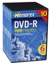 Load image into Gallery viewer, Memorex 4.7GB DVD-R Media (10-Pack)
