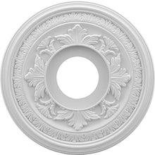 Load image into Gallery viewer, Ekena Millwork CMP13BA Baltimore Thermoformed PVC Ceiling Medallion, 13&quot;OD x 3 1/2&quot;ID x 3/4&quot;P, White
