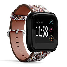 Load image into Gallery viewer, Replacement Leather Strap Printing Wristbands Compatible with Fitbit Versa - Native American Indian Dream Catcher Compatible with Fitbit Tribal Boho Style Pattern
