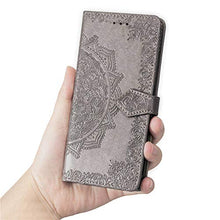 Load image into Gallery viewer, COTDINFORCA iPhone 8 Wallet Case, Slim Premium PU Flip Cover Mandala Embossed Full Body Protection with Card Holder Magnetic Closure for Apple iPhone 7 / iPhone 8 4.7&quot;. SD Mandala - Gray
