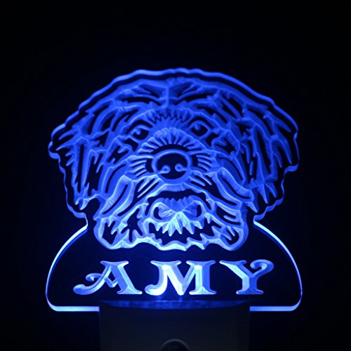 ADVPRO ws1076-tm Mongrel Dog Personalized Night Light Name Day/Night Sensor LED Sign