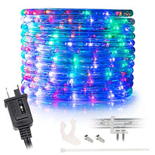 Load image into Gallery viewer, WYZworks 10ft LED Rope Lights, Connectable Waterproof Permanent Outdoor w/Flexible Clear PVC Tube, ETL Certified, Christmas Trees Holiday Decorative Landscape Backyard Patio Lighting - Colorful
