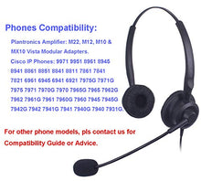 Load image into Gallery viewer, Vanstalk Corded Telephone Headset RJ9 Binaural with Noise Canceling Microphone, Compatible with Plantronics M10 M12 M22 Vista Modular Adapters and Cisco 7960 7942 7942G 7861 IP Phones(VT201J2C)
