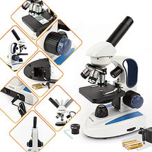 Load image into Gallery viewer, AmScope 40X-1000X Biology Science Metal Glass Student Microscope with 3MP Digital Camera
