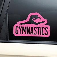 Gymnastics Vinyl Decal Laptop Car Truck Bumper Window Sticker - Pink