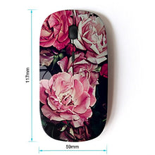 Load image into Gallery viewer, KawaiiMouse [ Optical 2.4G Wireless Mouse ] Begonia Pink Flower Floral Pattern Black
