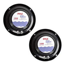 Load image into Gallery viewer, 6.5 Inch Dual Marine Speakers - 2 Way Waterproof and Weather Resistant Outdoor Audio Stereo Sound System with 150 Watt Power, Polypropylene Cone and Cloth Surround - 1 Pair - Pyle PLMR60B (Black)
