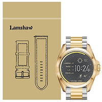 for Michael Kors Access Bradshaw Bands, Lamshaw Stainless Steel Metal Replacemet Straps for MK Access Touchscreen Bradshaw Smartwatch (Metal-Silver-Gold)