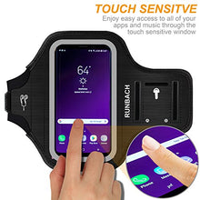 Load image into Gallery viewer, Galaxy S9 Armband,RUNBACH Sweatproof Running Exercise Gym Cellphone Sportband Bag with Fingerprint Touch/Key Holder and Card Slot for Samsung Galaxy S9 (Black)
