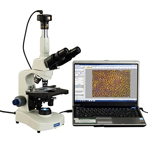 OMAX 40X-2000X LED Darkfield Trinocular Compound Microscope with 30 Degree Siedentopf Viewing Head and Dry Darkfield Condenser and 5.0MP USB Camera