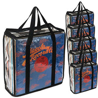 Evelots LP Vinyl Record Case-Storage-Carry 216 Album Total-No Dust/Scratch-Set/6