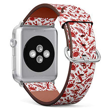 Load image into Gallery viewer, S-Type iWatch Leather Strap Printing Wristbands for Apple Watch 4/3/2/1 Sport Series (38mm) - Summer Pattern with red Crabs,Lobsters and Shrimps
