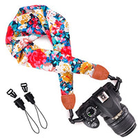 Wolven Soft Scarf Camera Neck Shoulder Strap Belt Compatible with All DSLR/SLR/Digital Camera (DC) / Instant Camera Etc, Colorful Floral