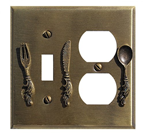 Kitchen Switchplate Antique Silver Brass Toggle/Outlet | Renovator's Supply