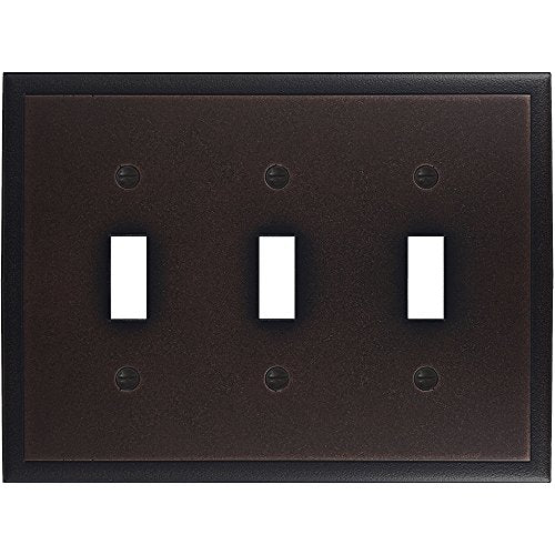 Questech Ambient Satin Metal Composite Switch Plate/Wall Plate/Outlet Cover (Triple Toggle, Oil Rubbed Bronze)
