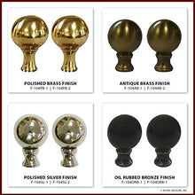 Load image into Gallery viewer, Royal Designs Large Ball Lamp Finial for Lamp Shade, 2 Inch, Polished Brass
