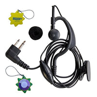 HQRP 2-Pin External Ear Loop Headset w/PTT Microphone for Motorola RDV-5100, RDV-2020, RDU-2020, RDU-2080D, RDU-4100, RDU-4160D, RDV-2080D, RDV-5100 + HQRP UV Meter