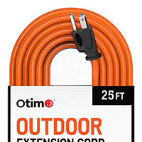 Otimo 25 Ft 16/3 Outdoor Heavy Duty Extension Cord   3 Prong Extension Cord, Orange
