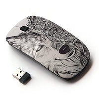 KawaiiMouse [ Optical 2.4G Wireless Mouse ] Wolf Hound Dog Pencil Pattern Mystical