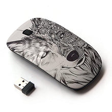 Load image into Gallery viewer, KawaiiMouse [ Optical 2.4G Wireless Mouse ] Wolf Hound Dog Pencil Pattern Mystical
