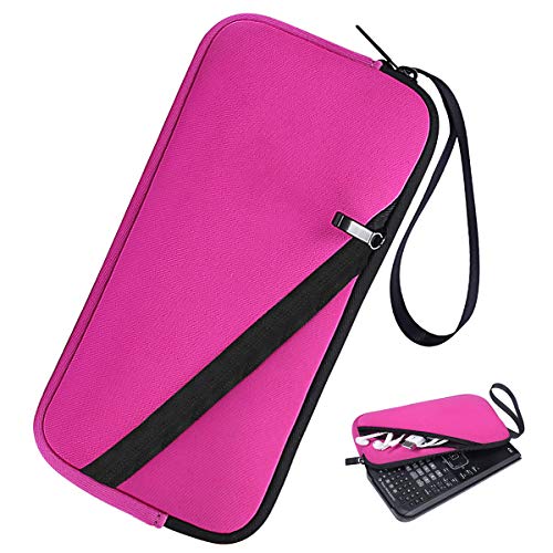 XBERSTAR Soft Carrying Pouch Sleeve Case Neoprene Bag Cover for Texas Instruments TI-83 TI-89 TI-84 Plus C Silver Edition Casio Graphing Calculator (Rose)