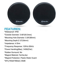 Load image into Gallery viewer, Herdio 3&quot; inch Marine Boat Bluetooth Speakers Motorcycle Hot tub Stereo with Max Power 140 Watt (Black)

