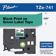 Load image into Gallery viewer, Brother Laminated Tape Black on Green, 18mm (TZe741)
