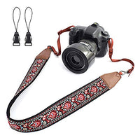 LIFEMATE Camera Strap Shoulder Neck Belt for All SLR/DSLR (Red Vintage Patterns)