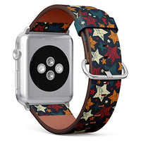 S-Type iWatch Leather Strap Printing Wristbands for Apple Watch 4/3/2/1 Sport Series (38mm) - Grunge Star Pattern