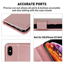 Load image into Gallery viewer, MONASAY iPhone X/iPhone Xs Wallet Case, 5.8-inch, [Glass Screen Protector Included] [RFID Blocking] Flip Folio Leather Cell Phone Cover with Credit Card Holder for Apple iPhone X/XS
