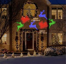 Load image into Gallery viewer, Gemmy Lightshow Multi Color LED Projection Light Christmas Holiday Light (Multi-Color Merry Christmas, Reindeer and Sleigh)
