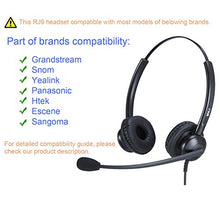 Load image into Gallery viewer, Yealink Compatible Telephone Headset Office Phone Headset with Noise Cancelling Microphone for Panasonic KX-T7225 KX-HDV130 Sangoma Snom 320 821 Grandstream 2160 2170 etc
