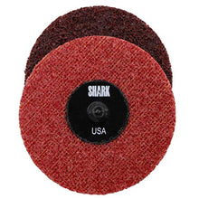 Load image into Gallery viewer, Shark Industries PN-13020 25-Pack Burgundy/Medium Quick Change Surface Conditioning Discs, 3 Diameter  Medium Grit for Sanding, Finishing, Rust Removal &amp; More on All Metals (25 Discs)
