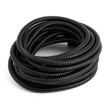 Load image into Gallery viewer, Aexit Conduit Corrugated Light Bulbs Cable Tube Bellows Pipe Hose Tubing 6.57M 21.6ft Long10mm Outside Fluorescent Tubes Dia Black
