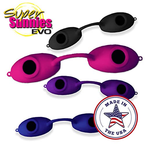 Super Sunnies Evo Flexible Tanning Bed Goggles Eye Protection UV Black Glasses