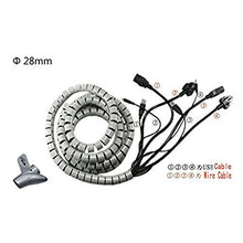 Load image into Gallery viewer, Aexit 15mm Flexible Electric Motors Spiral Tube Cable Wire Wrap Computer Manage Cord Gray 5M Fan Motors w Clip
