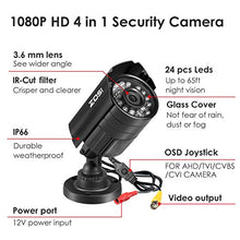 Load image into Gallery viewer, Zosi 4 Pk 1920 Tvl 1080 P Security Camera 3.6mm Lens 24 Ir Le Ds 2.0 Mpâ Cctv Camera Home Security Day/Ni
