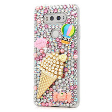 Load image into Gallery viewer, STENES Alcatel One Touch Fierce XL Case - Stylish - 100+ Bling Crystal - 3D Handmade Ice Cream Cute Balloon Design Protective Case for Alcatel One Touch Fierce XL - Pink
