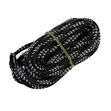 Load image into Gallery viewer, Aexit 6mm Dia Tube Fittings Tight Braided PET Expandable Sleeving Cable Wrap Sheath Black Silver Microbore Tubing Connectors Tone 16Ft
